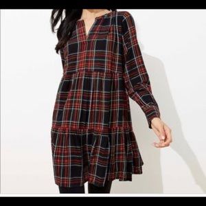 Loft Christmas Plaid Dress